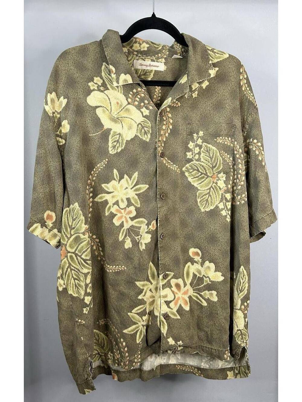 Tommy Bahama Short Sleeve Button Down Hawaiian Shirt Men’s Size XL